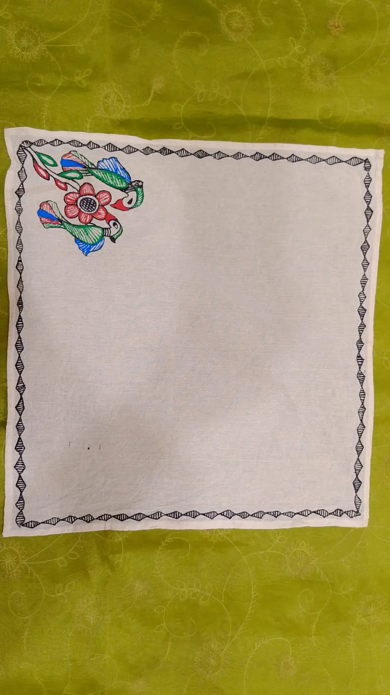 Pure Nepali cotton hanky Mithila panting art 13