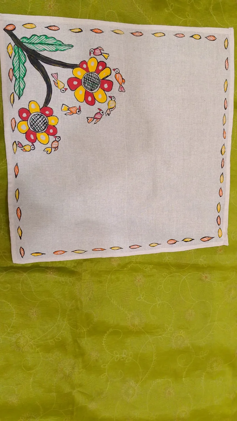 Pure Nepali cotton hanky Mithila panting art 26