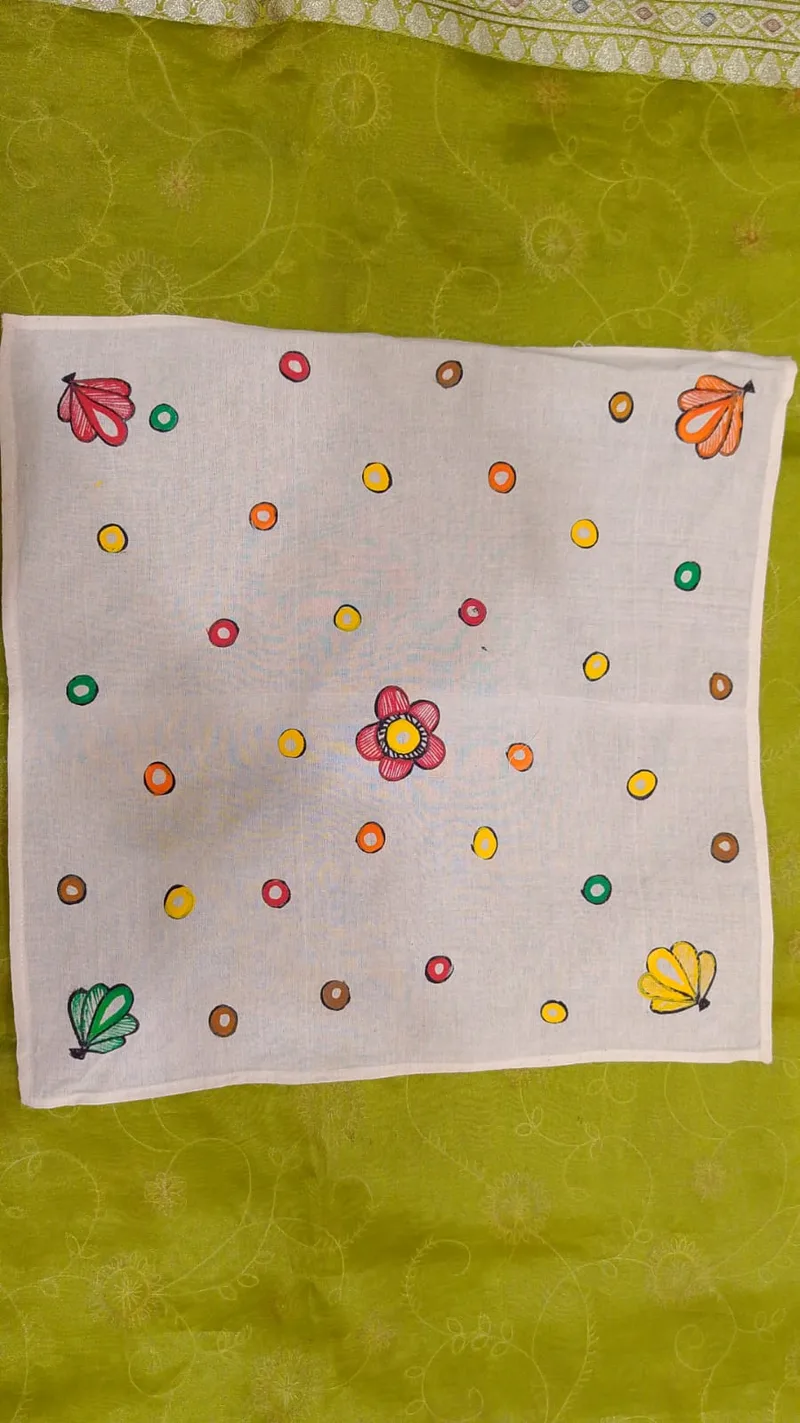 Pure Nepali cotton hanky Mithila panting art 27