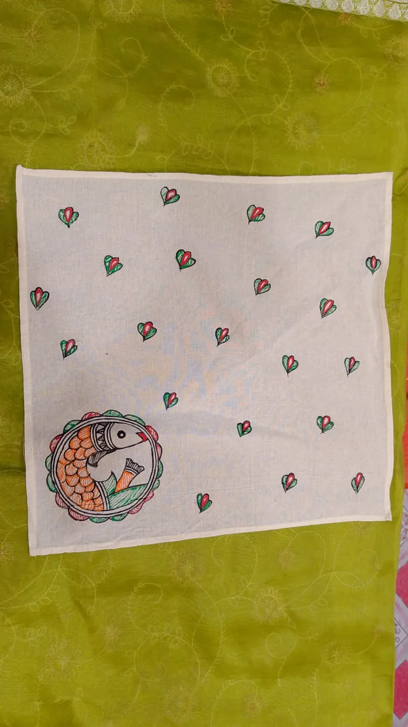 Pure Nepali cotton hanky Mithila panting art 34