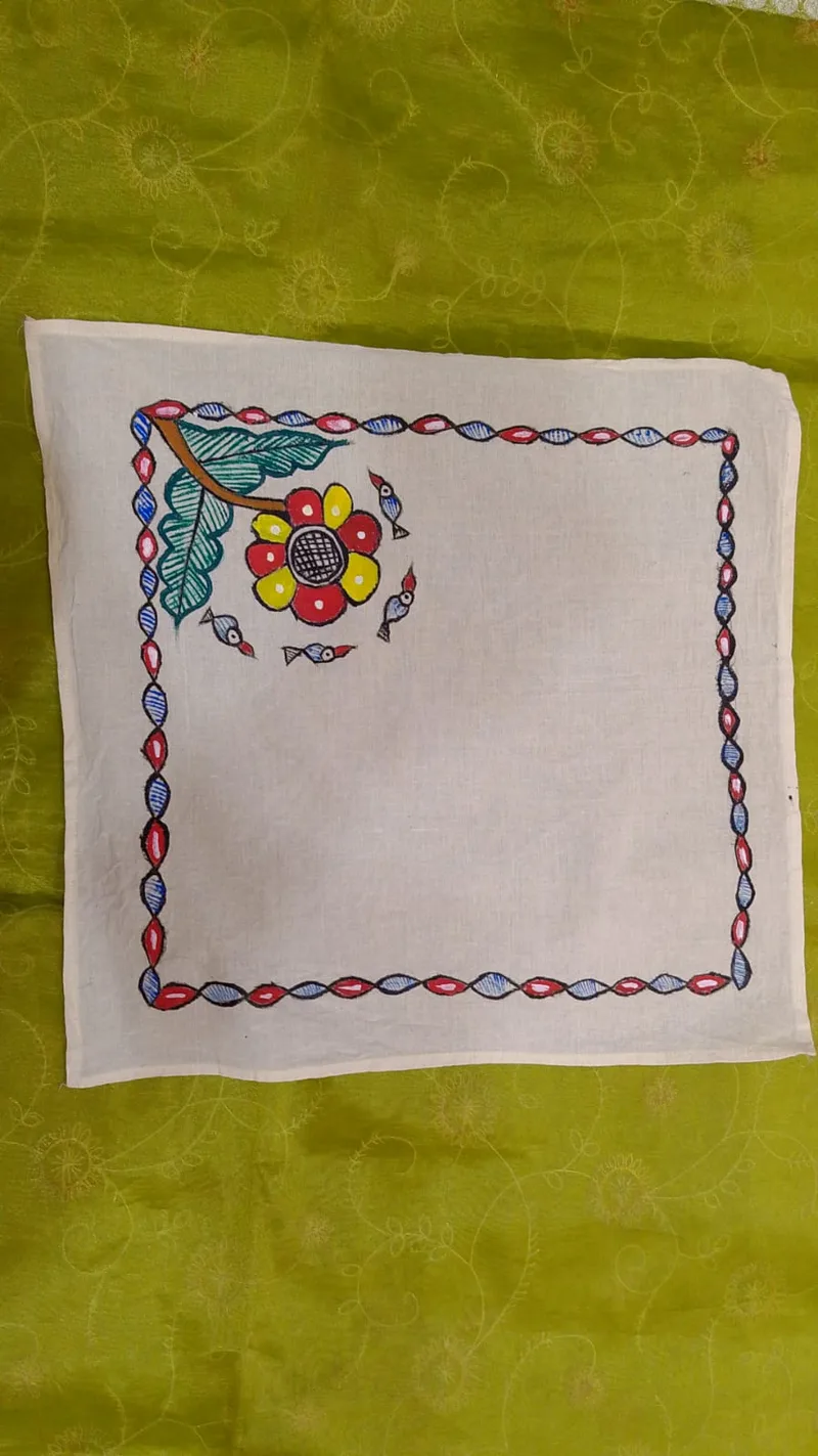 Pure Nepali cotton hanky Mithila panting art 40
