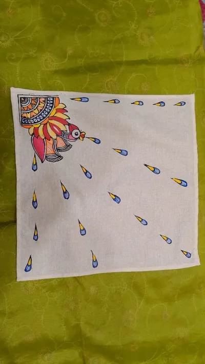 Pure Nepali cotton hanky Mithila panting art 9