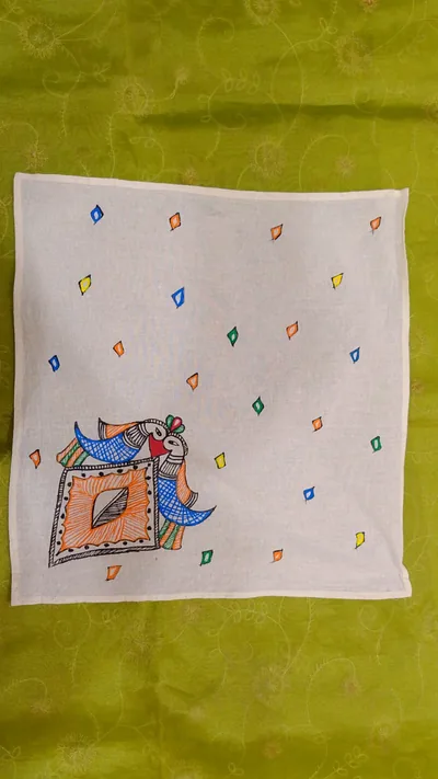 Pure Nepali cotton hanky Mithila panting art 14