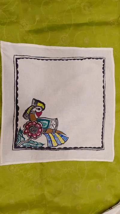 Pure Nepali cotton hanky Mithila panting art 15