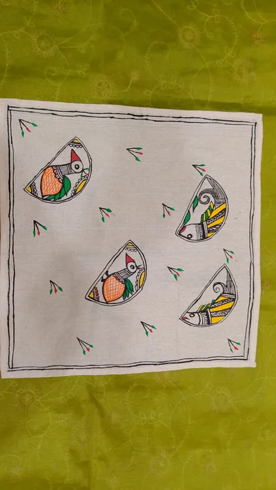 Pure Nepali cotton hanky Mithila panting art 32