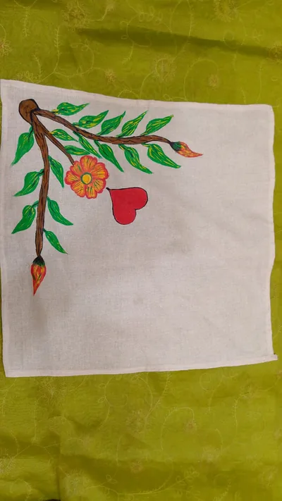 Pure Nepali cotton hanky Mithila panting art 39