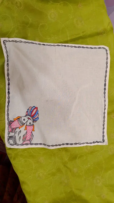 Pure Nepali cotton hanky Mithila panting art 46