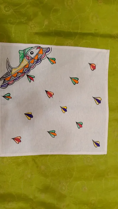 Pure Nepali cotton hanky Mithila panting art 48