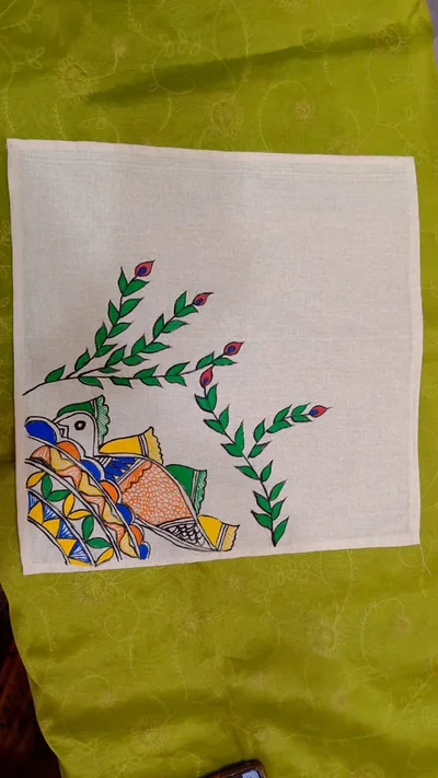 Pure Nepali cotton hanky Mithila panting art 49