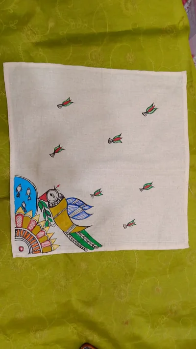 Pure Nepali cotton hanky Mithila panting art 51