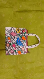 Pure canvas cotton small bag Mithila Panting Art thumbnail