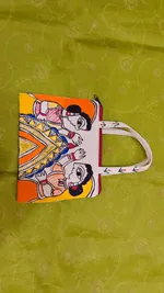 Pure canvas cotton small bag Mithila Panting Art thumbnail