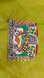 Pure canvas cotton small bag Mithila Panting Art thumbnail