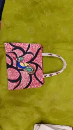 Pure canvas cotton small bag Mithila Panting Art 52 thumbnail