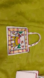 Pure canvas cotton small bag Mithila Panting Art thumbnail