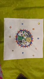 Pure Nepali cotton hanky Mithila panting art 6 thumbnail
