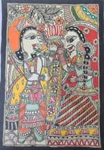 Mithila painting depicting the marriage of Rama and Sita [Shawember] thumbnail