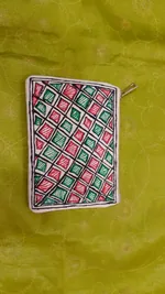 Pure canvas cotton small purse bag Mithila Panting Art thumb 1