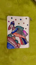 Pure canvas cotton small purse bag Mithila Panting Art thumb 1