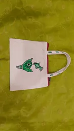 Pure canvas cotton small bag Mithila Panting Art thumb 1